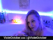 Preview 5 of Cute Blonde Goth Camgirl Sucks & Deep-Throats a Fat Cock Dildo live on MFC - NO AUDIO