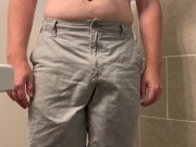 Preview 6 of Pissing In My Khaki Shorts, Piss Runs Down My Leg