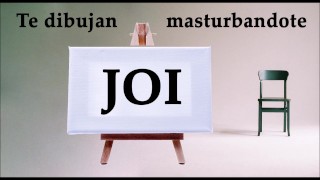 JOI Ze Tekenen Je Terwijl Je Masturbeert In De Spaanse Audiokunstles