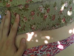 Very fast outdoor sex ends as huge creampie inside fertile pussy!