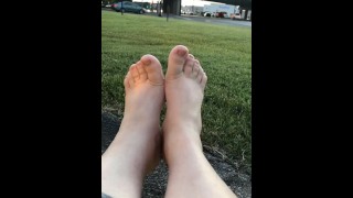 Massagem nos pés de intersecção 