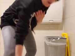 Made A Huge Mess With My Golden Piss In the Public Restroom