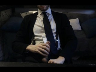 Jerking off and Cumshot in Suit and Tie