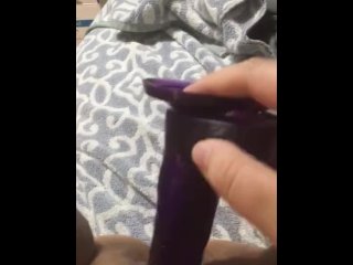 amateur, pussy, dildo masturbation, vertical video