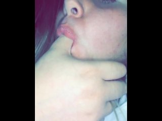 Big white girl sucks her thumb 