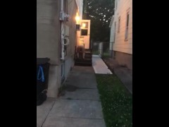 Naked public fun while neighbors party 
