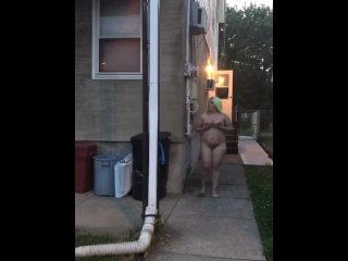 Naked public fun while neighbors party 