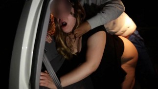 Latina gets fucked in the backseat of a stranger's car