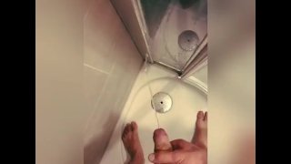 Hot pissing in the shower, full bladder