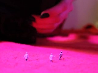 Excitable Goth Giantess Plays Around