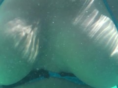 Tits out in the public pool