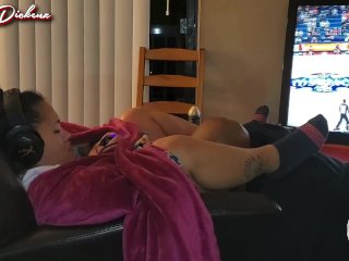 squirting orgasm, ps4 gamer girl, public, pussy eating