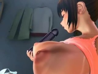 3D Big Breast Hentai Girl Masturbating_and Dripping Wet Pussy