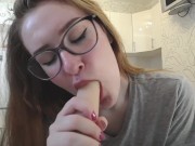 Preview 1 of Russian red-haired beauty loves sucking cock