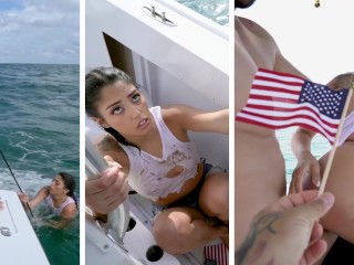 Screen Capture of Video Titled: BANGBROS - Cuban Hottie, Vanessa Sky, Gets Rescued At Sea By Jmac