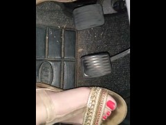 Pedal pumping in sandals hot feet