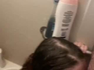 Horny Wife SucksCock in Shower Till I_Explode in Her Mouth