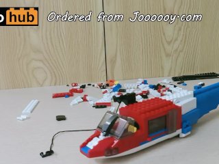 Long and_hard Lego helicopter flying in the Vina sky