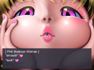 kissing, hentai game, bigger women, size difference