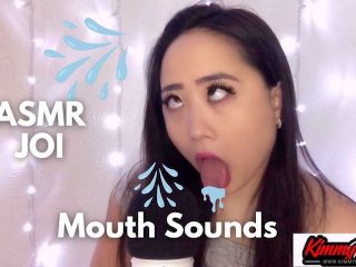 asmr mouth sounds, wet, solo female, jerk off instruction