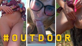 Секс на улице. Он трахнул меня в лесу после сквирта от вибратора и кончил в рот