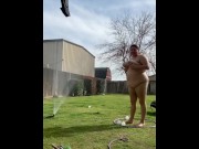 Preview 2 of BBW Outdoor Shower ft. Female Fiancé