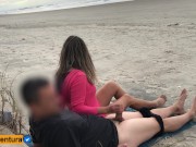 Preview 1 of Playing on the public beach with anal - Real Amateur