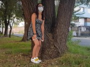 Preview 2 of Under skirt without panties in a public park.