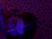 Preview 6 of Luscious & illustrious Ivy Lebelle POV blowjob + doggy - big tits - neon lights