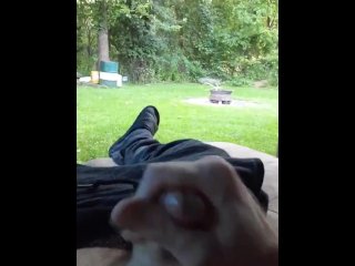jerkin cock outside, I couldn't resist, she knows who she is ) moan and cuss while I drain my load