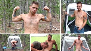 In The Rain Mountain Tent Cum Eating Straight Guy's Load