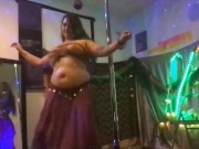 Preview 5 of Veiled Arabic Goddess Belly Dancing Striptease & Pole tricks