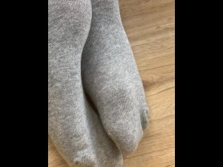 asian, grey socks, sexy feet, solo female