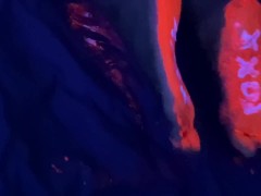 Ebony Feet, Blacklight, Masturbation & Doggie Style Fucking