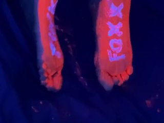 Ebony Feet, Blacklight, Masturbation& Doggie Style Fucking