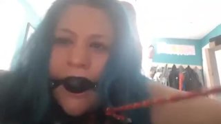 Slut With Tattoos Gagged And Fucked