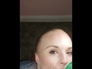 blowjob, vertical video, married, blonde