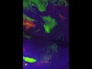 Preview 1 of Horny Housewife Gets Fucked and Plays in Glow in the Dark Paint