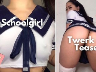 amateur, asian schoolgirl, solo female, butt
