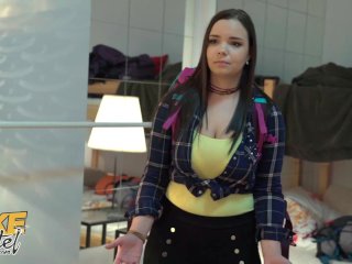 Fake Hostel Sneaky sex with natural teen girl caught by big tits girlfriend screenshot number 1