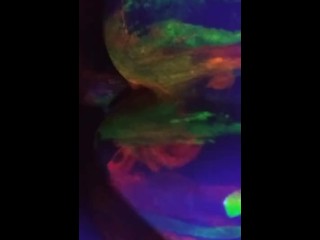 Dirty Sluts Tight Pussy Glows during Sex with Cumming Alien