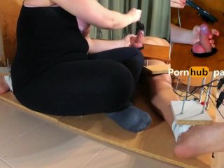 Amateur. I Tease his body and feet until I Ruined his Orgasm with a Vibrator
