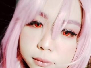 Trap Cosplayer sucking BBC DILDO
