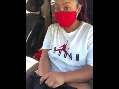Video Ebony Try Not to Get Caught Masturbating in Parking Lot