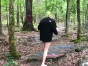 Preview 1 of Teen Dared To Streak Naked In The Forest