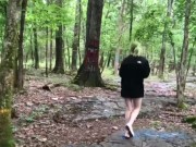 Preview 2 of Teen Dared To Streak Naked In The Forest