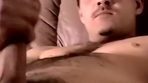 Dashing amateur with big cock masturbates and cums fat loads