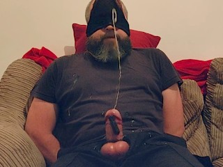 Daddy Tied Up With Vibrator On Cock