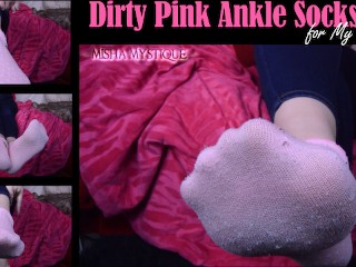 Dirty Pink Ankle Socks for My footbitch foot fetish foot worship socks femdom pov socks dirty socks