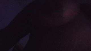 Feeling on my chocolate titties!